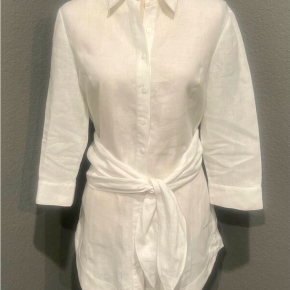 Go Silk Black 100% Linen 3/4 Sleeve Button Up Size 3X - Picture 8 of 8